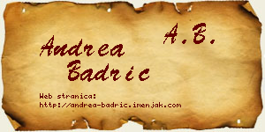 Andrea Badrić vizit kartica